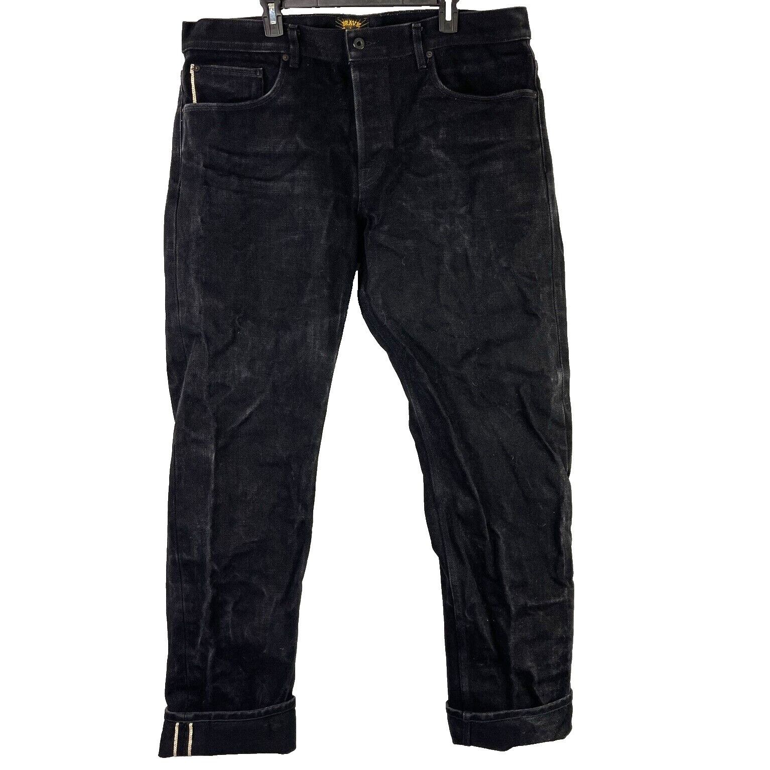 ◆SATUR◆ Selvage straight denim caviar black SA23FWMP26BK Slim Straight 21.5oz 'Mayhem' Double Black Selvage Denim