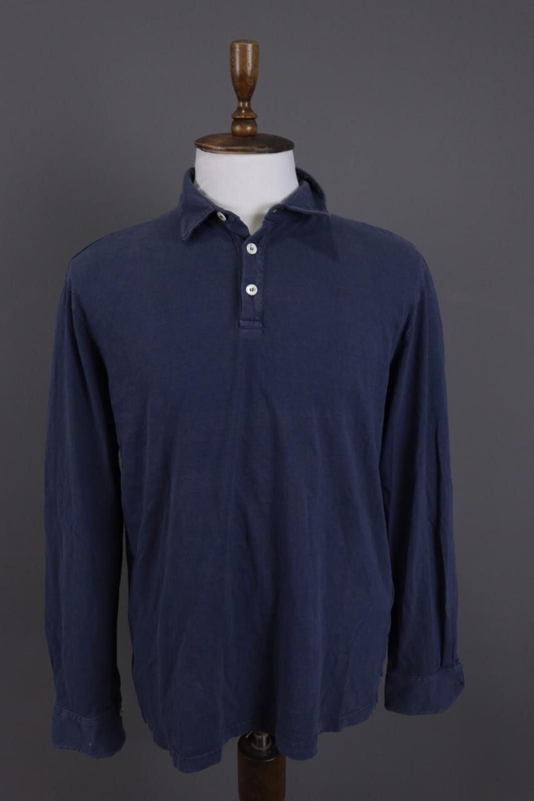 Eleventy Eleventy Blue Summer Long Sleeve Polo Shirt Size 3XL Size US XXL / EU 58 / 5 - 1 Thumbnail