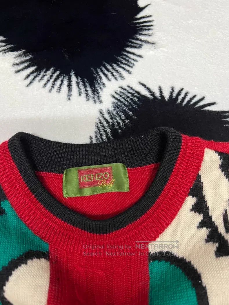Kenzo Kenzo Christmas Fair Isle Red and Green Knit 100% Wool Size L / US 10 / IT 46 - 4 Thumbnail