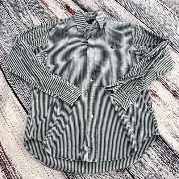 Polo Ralph Lauren POLO Ralph Lauren “Alcott” 100% Cotton Striped Blue and Whit Size US M / EU 48-50 / 2 - 2 Thumbnail
