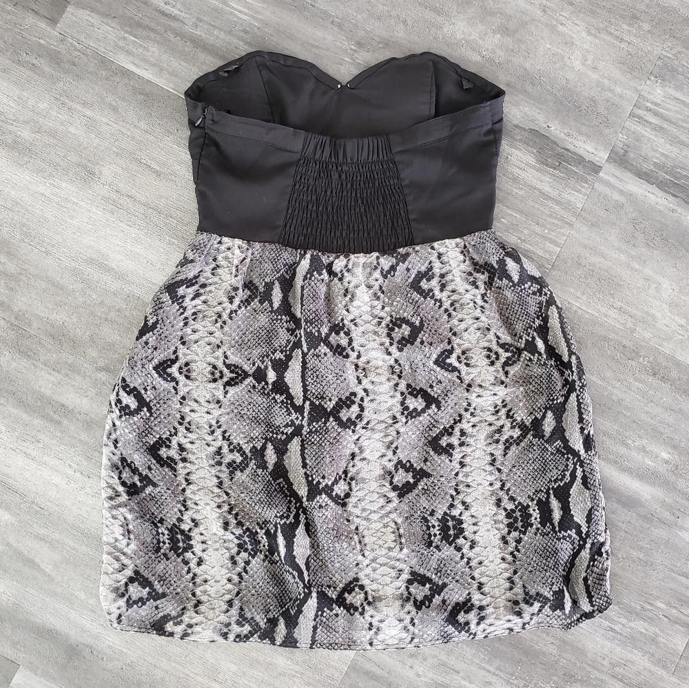 Designer Black Animal Detailed Bebe Bustier Mini Size XS / US 0-2 / IT 36-38 - 2 Thumbnail