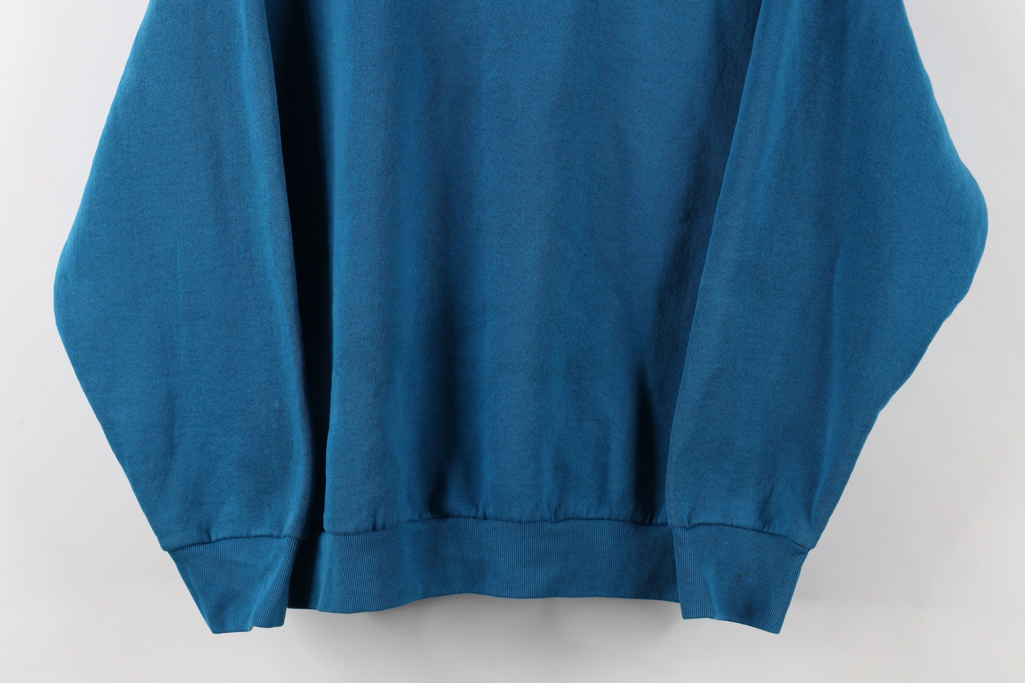 Vintage Vintage 90s Streetwear Blank Crewneck Sweatshirt Blue Size L / US 10 / IT 46 - 3 Thumbnail