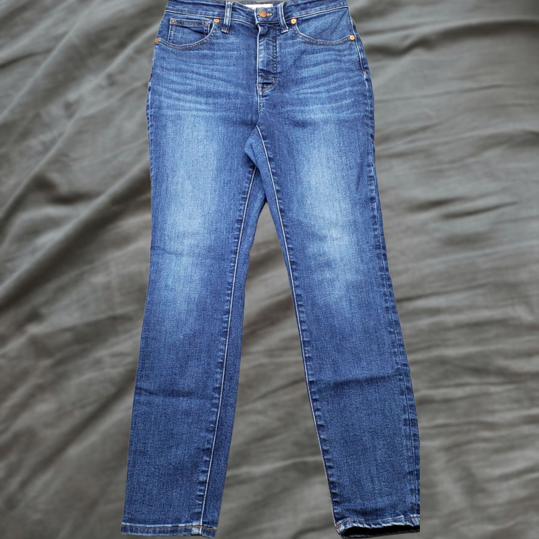 Madewell Madewell Whiskered Skinny Jeans Women's 27 Blue Denim High Rise Slim Fit Size 27" / US 4 / IT 40 - 1 Thumbnail