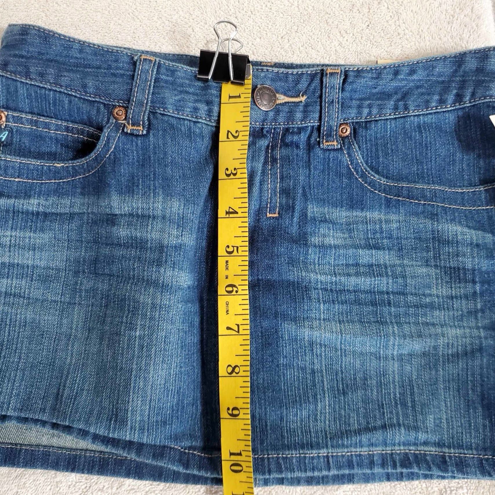 Vintage Aéropostale Skort Women 1/2 Mid Blue NWT MSRP 34.50 Skirt Short Jeans Style Size 25" / US 0 / IT 36 - 7 Thumbnail