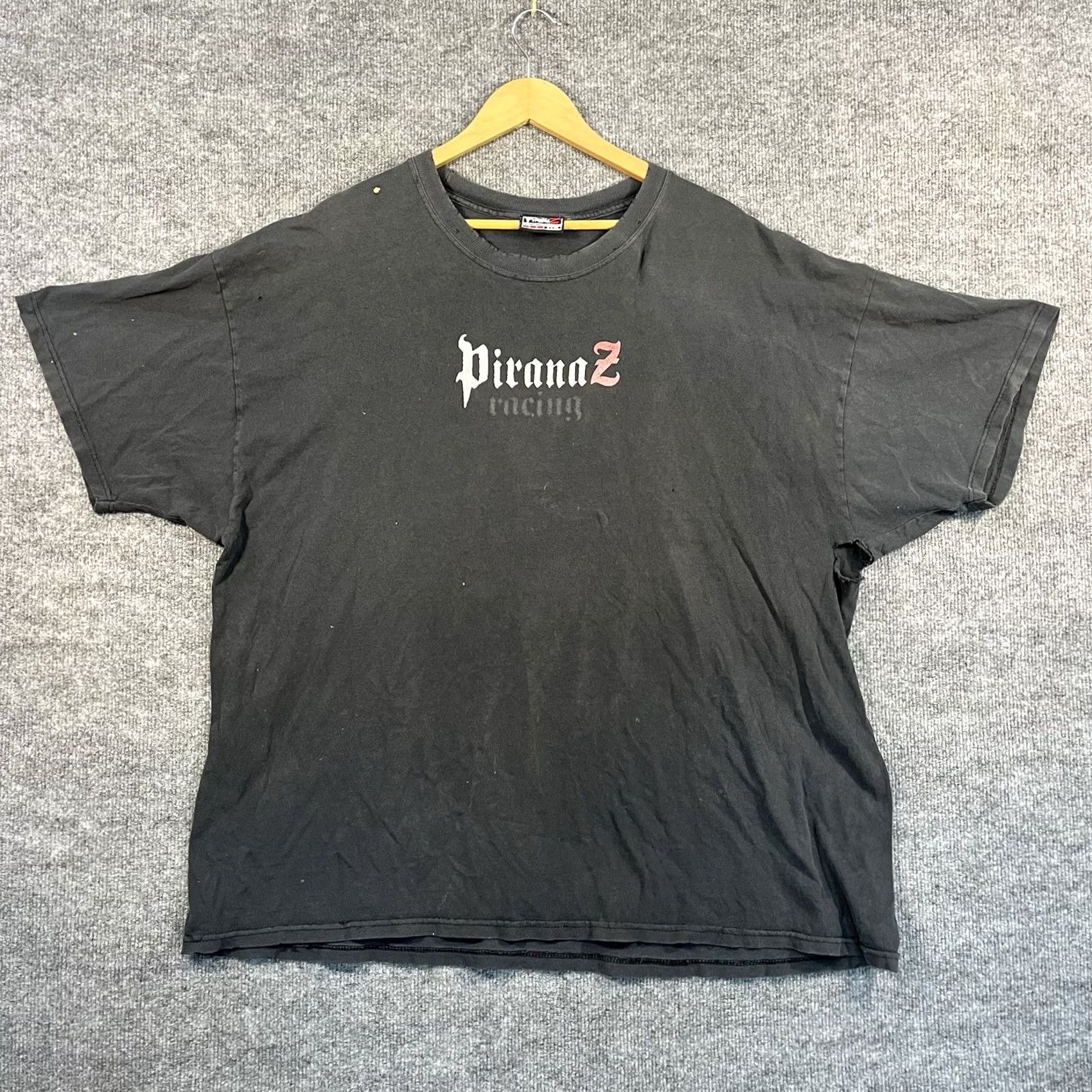 Vintage VINTAGE Pirana Z Racing T Shirt 3XL Hell’s Full Flame Fire So Im Back Black Y2K Mens Size US XXL / EU 58 / 5 - 6 Thumbnail