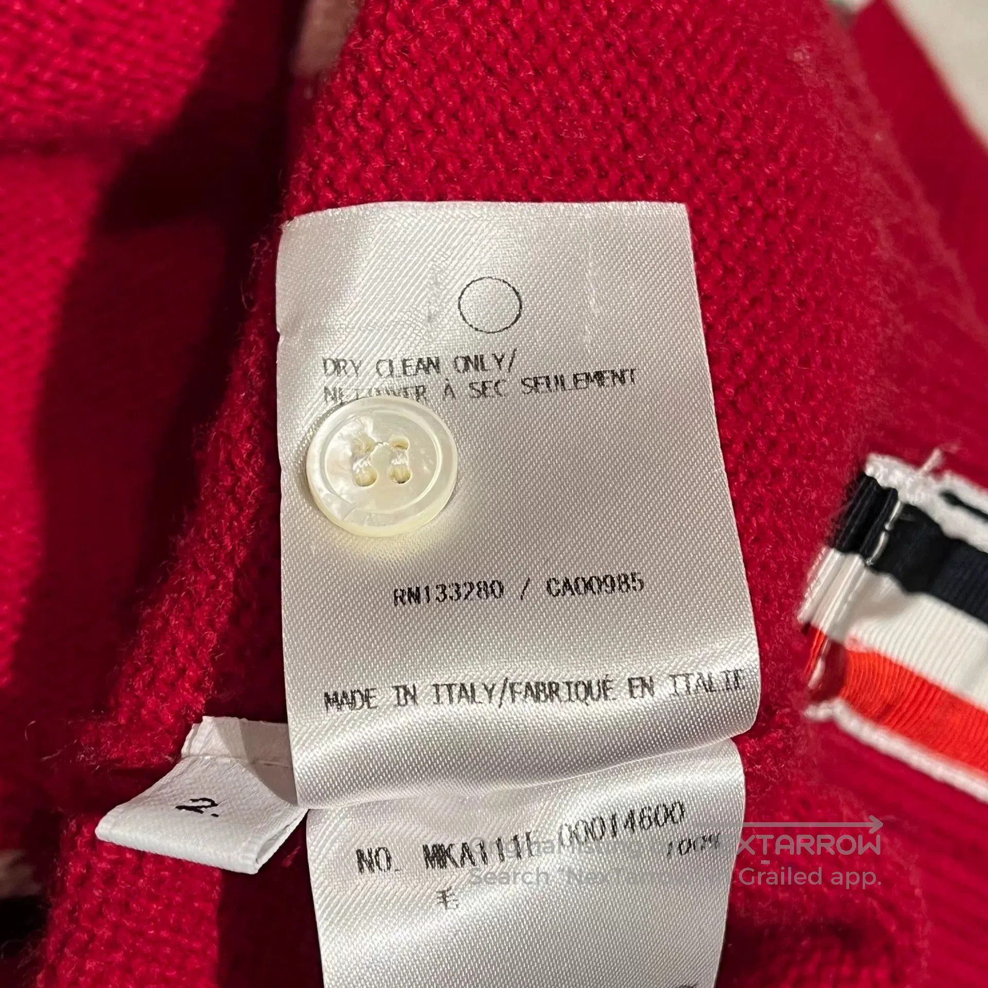 red knitted wool Christmas sweater.