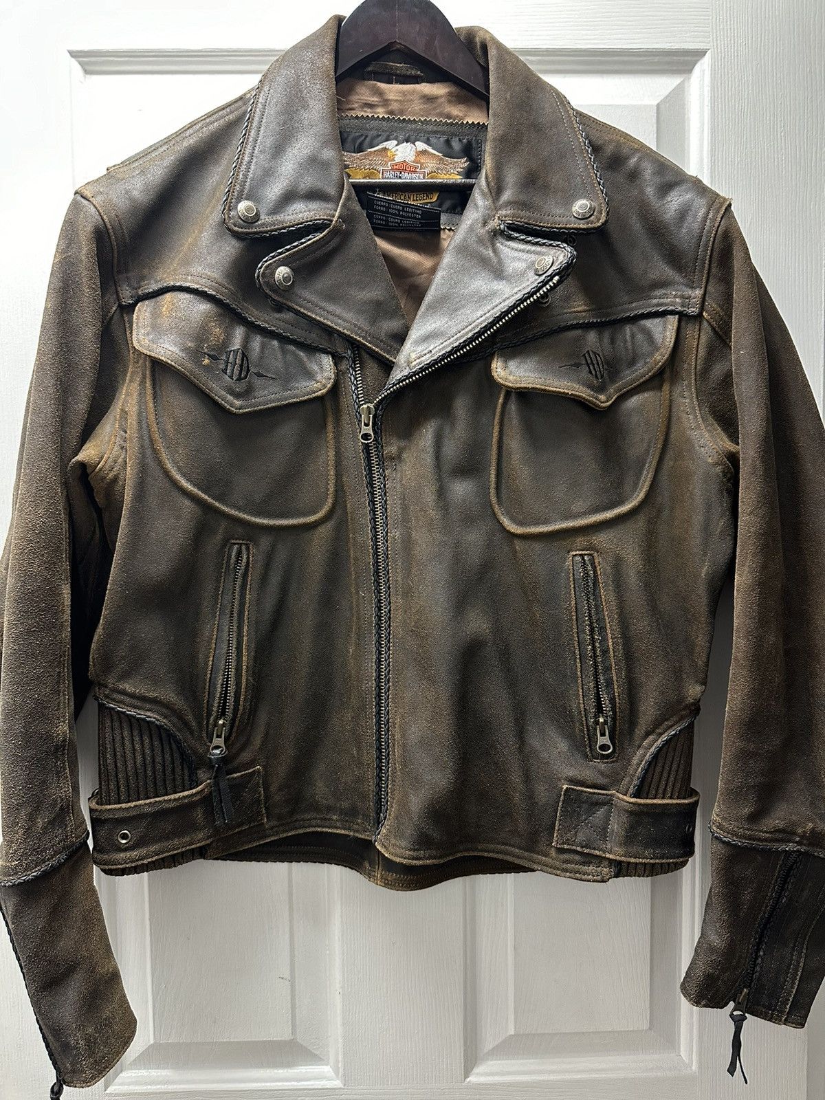Harley Davidson Harley Davidson Billings Distressed Brown Leather Jacket 90s Size US L / EU 52-54 / 3 - 13 Thumbnail