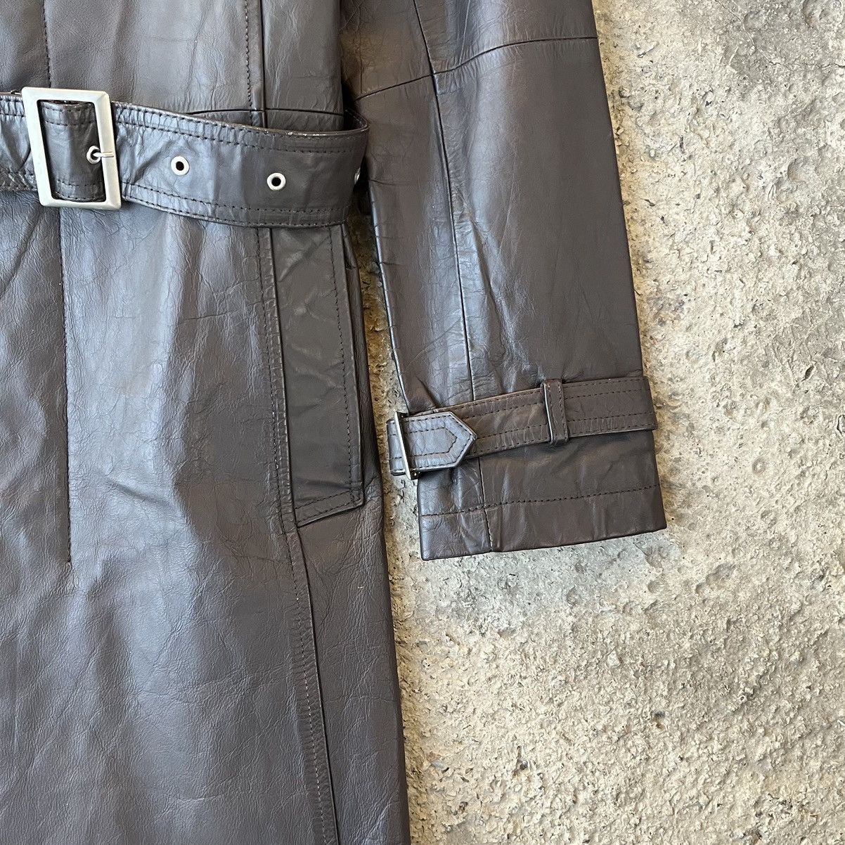 Tornado Mart Tornado Mart leather maxi coat Size L / US 10 / IT 46 - 8 Thumbnail