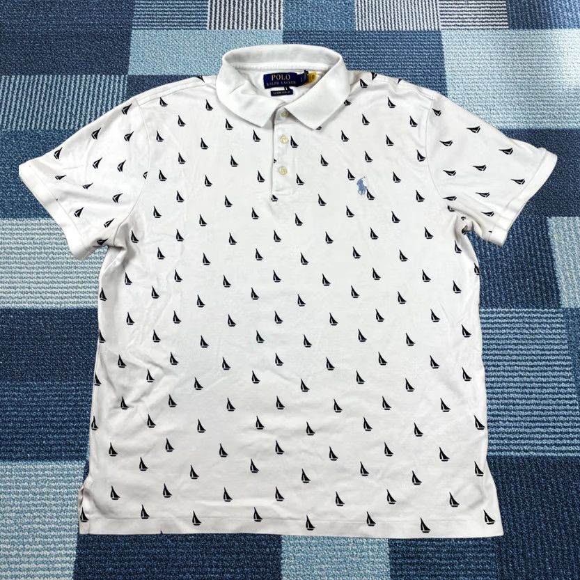 Polo Ralph Lauren Polo Ralph Lauren Shirt Mens L Sailboat Print Nautical AOP Short Sleeve Stretch Size US L / EU 52-54 / 3 - 1 Thumbnail