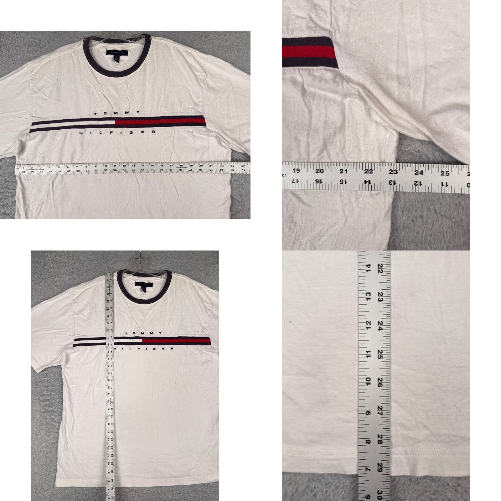Tommy Hilfiger Tommy Hilfiger Shirt Adult XL White 100% Cotton Short Sleeve Crew Embroidered Logo Mens Size US XL / EU 56 / 4 - 8 Thumbnail