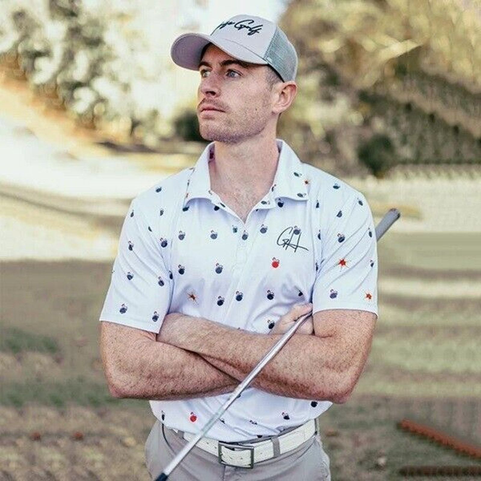 Other NWT GASHOUSE GOLF Bombs Away Performance Polo White Size L Size US L / EU 52-54 / 3 - 2 Thumbnail