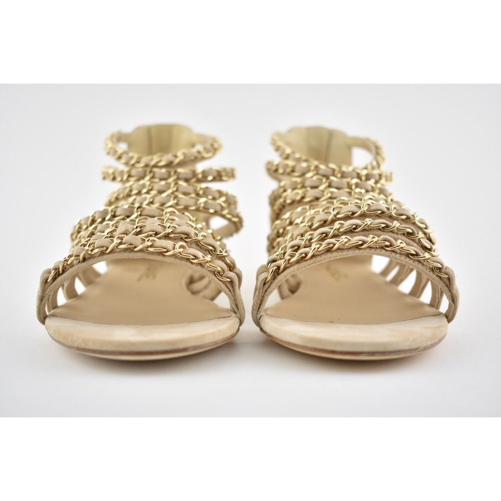 Chanel Chanel 18P Beige Suede Chain Gold CC Gladiator Strap Size US 6.5 / IT 36.5 - 6 Thumbnail