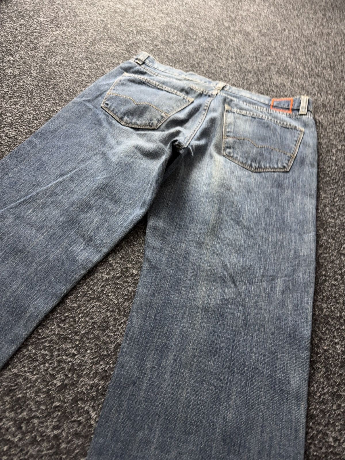 Hugo Boss Vintage 00s Distressed Hugo Boss Orange Blue Denim Jeans Size US 34 / EU 50 - 20 Thumbnail