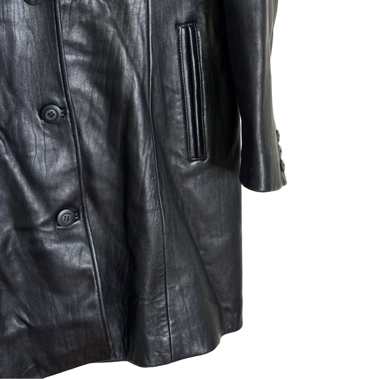 Other Excelled Collection Vintage Y2K Leather Trench Coat Size L / US 10 / IT 46 - 5 Thumbnail