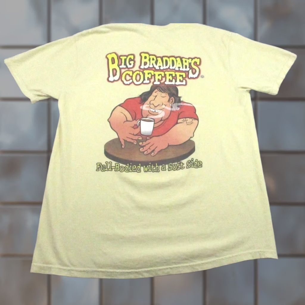 Comfort Colors Comfort Colors Big Braddahs Coffee Shirt Mens Large Yellow Kauai Graphic Tee Size US L / EU 52-54 / 3 - 1 Thumbnail