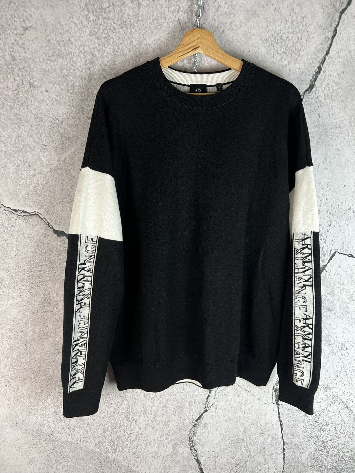 Armani × Armani Exchange × Vintage ARMANI EXCHANGE SPELLOUT sweater SWEATSHIRT Size US L / EU 52-54 / 3 - 1 Thumbnail