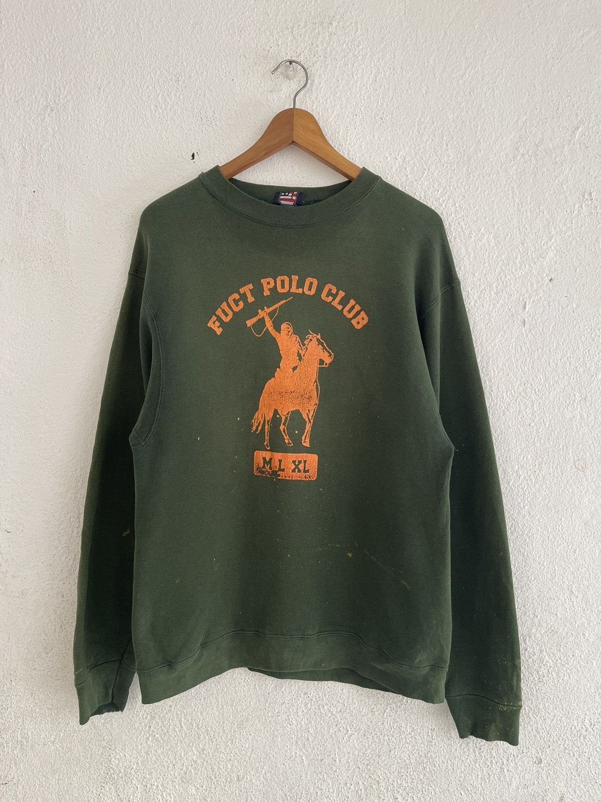 Vintage Fuct Polo Club Sweatshirt Faded Paint Distressed