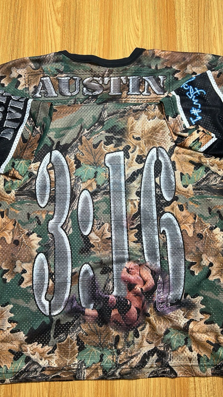 WWF 1999 WWF Stone Cold 3:16 Camo Jersey Size US XL / EU 56 / 4 - 2 Thumbnail