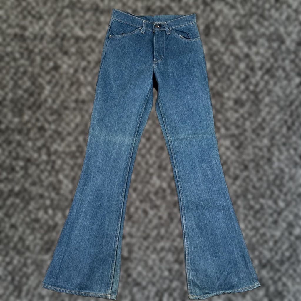 Levi's VINTAGE Levi's Jeans Flared Denim 28x34 Blue Bell Bottom 70s 80s Rock Hippie USA Mens Regular 5-Pocket Spring Summer Fall Winter Mid Rise Button Zip Size US 28 / EU 44 - 1 Thumbnail