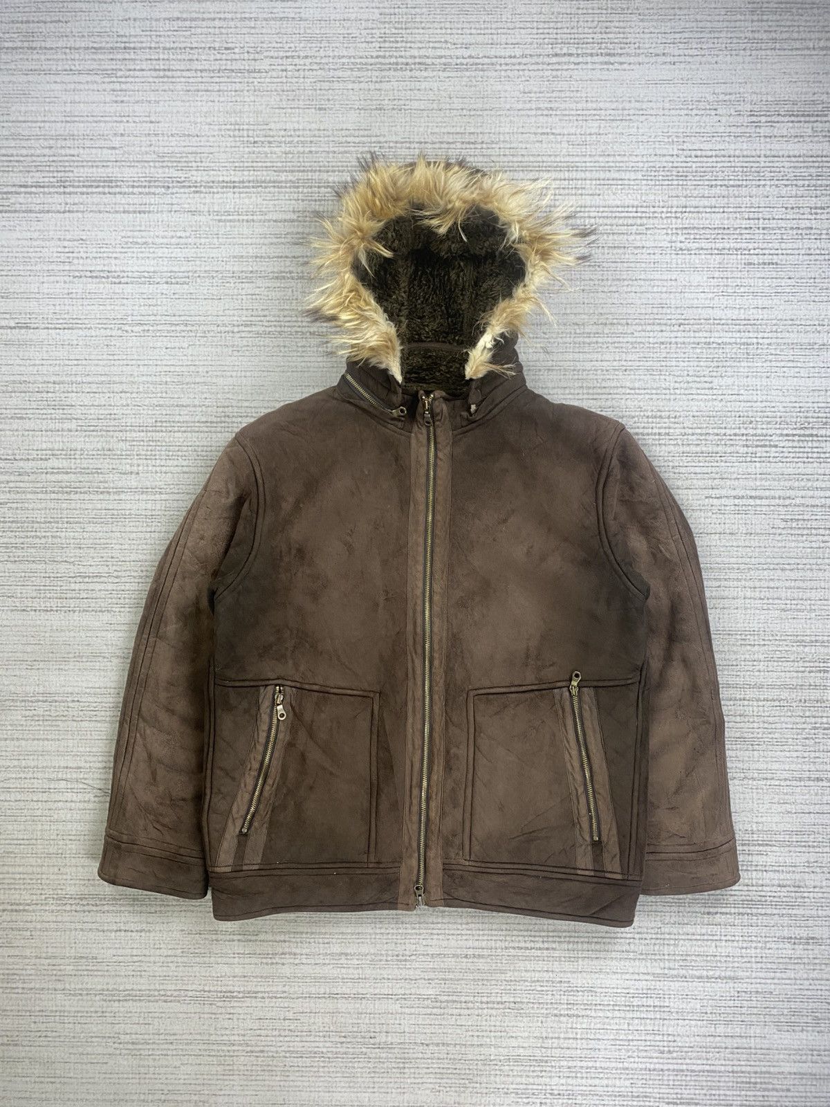 If Six Was Nine × Vintage Vtg University Of Oxford Faux Fur Hoodie Leather Jacket Size US L / EU 52-54 / 3 - 1 Thumbnail