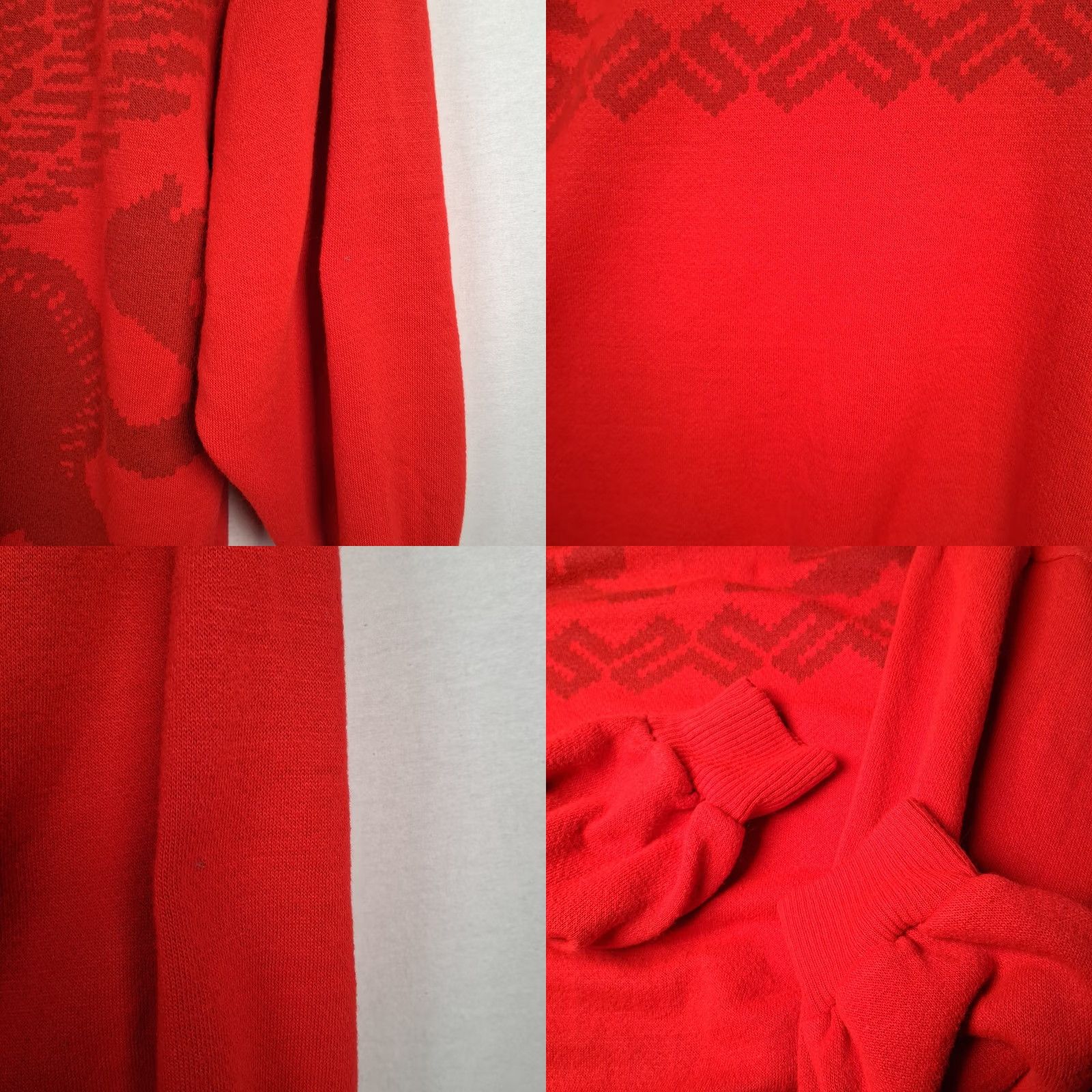 Griffin VINTAGE VA-HO Sweatshirt Small Women Red Mock Neck Griffin Pattern Pullover Knit Long Sleeve Autumn Winter Spring Cozyarna Size S / US 4 / IT 40 - 9 Thumbnail