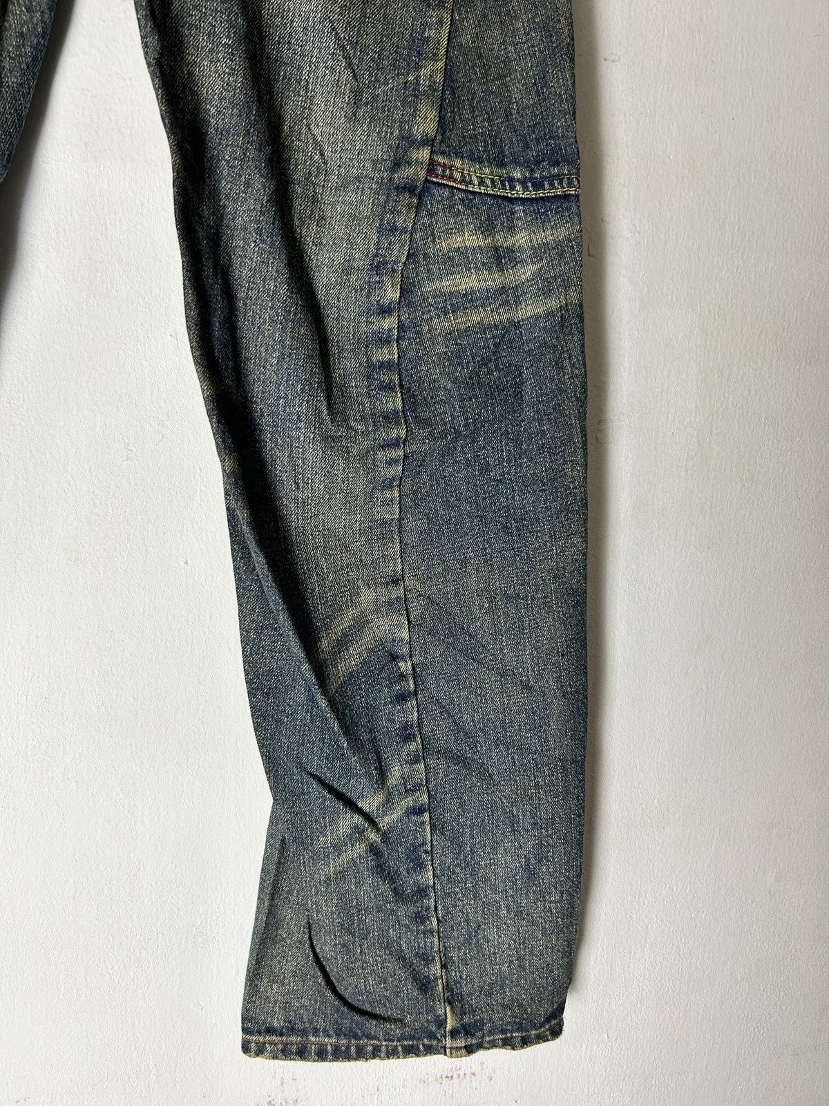 Japanese Brand Breath Mint Double Waist Jeans Sick Faded Bondage Punk Size US 33 - 3 Thumbnail