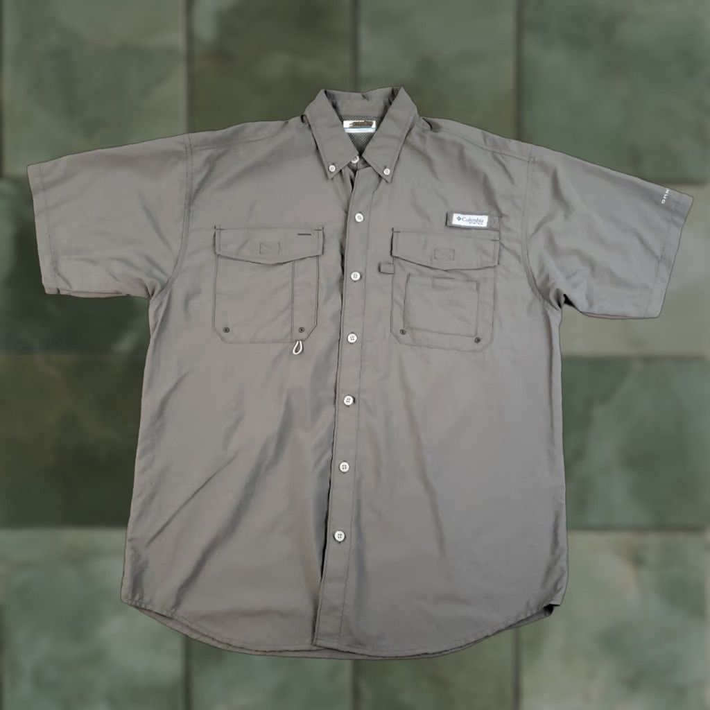 Vintage Columbia PFG Button-Up Shirt Men's XL Gray Short Sleeve Casual Vented Fishing Size US XL / EU 56 / 4 - 1 Thumbnail