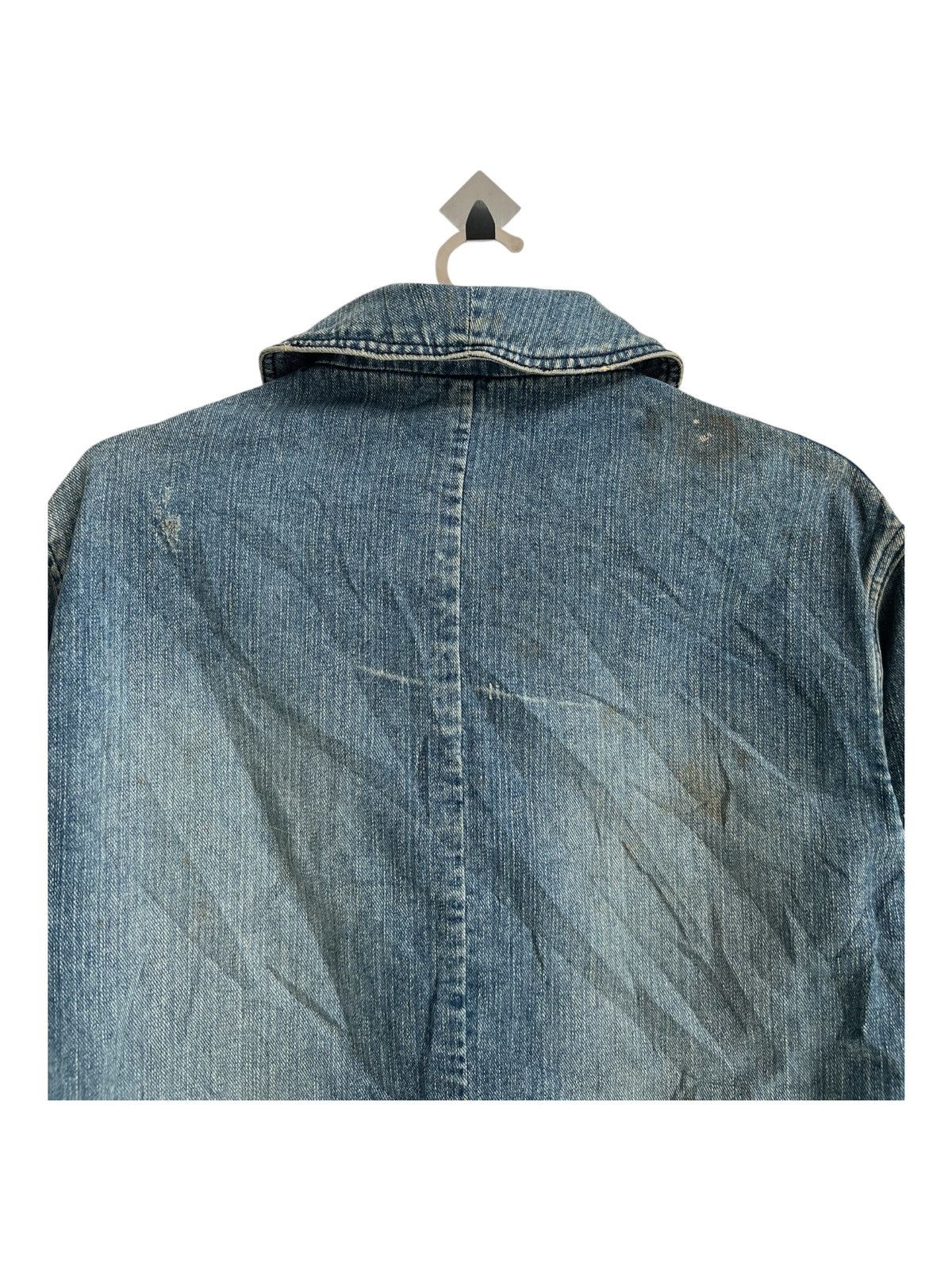 Freewheelers Vintage USN WWII Inspire Shawl Collar Distress Denim Jacket Size US M / EU 48-50 / 2 - 7 Thumbnail