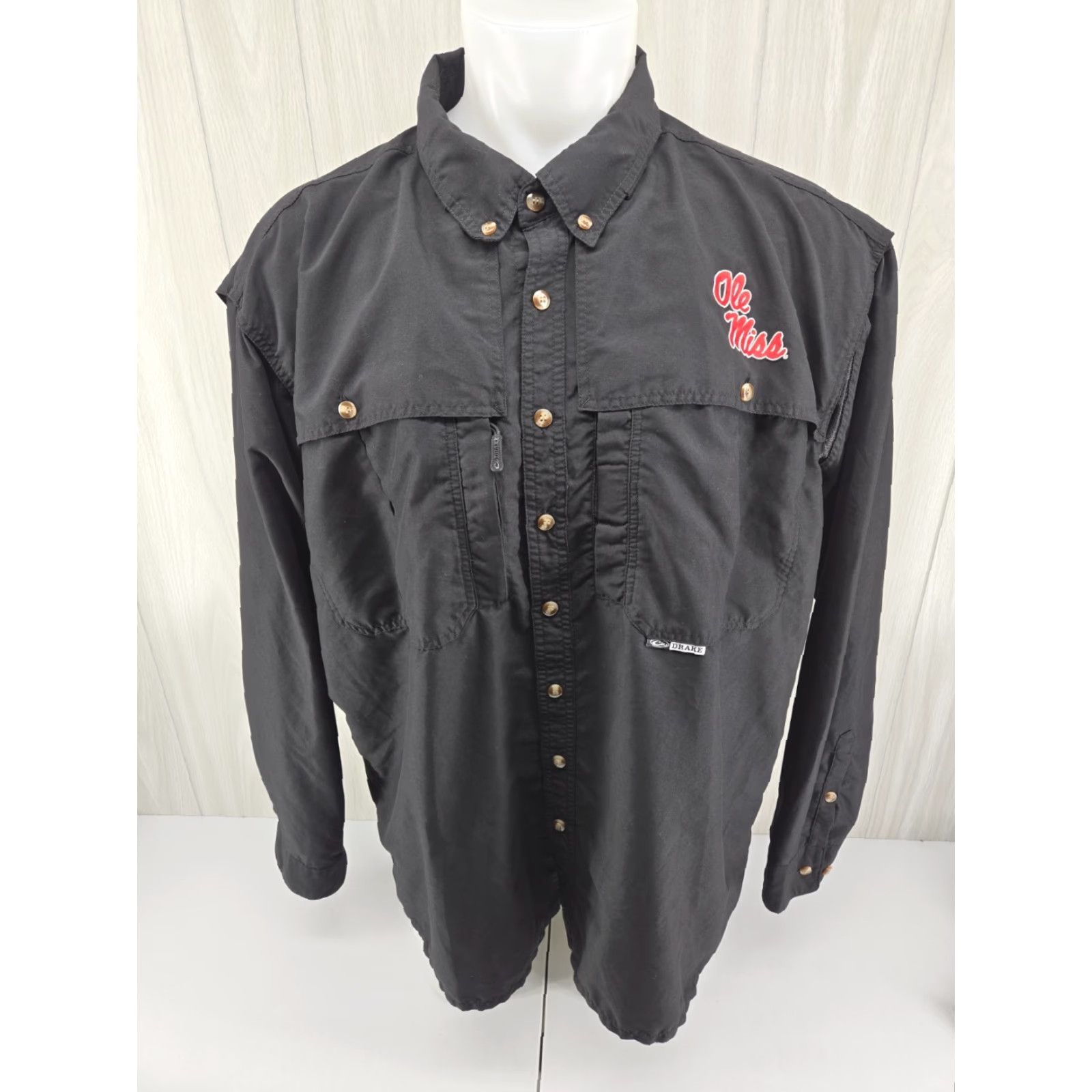 Vintage Drake Waterfowl Ole Miss Mens Black Wingshooters Button-Down Size 2XL Size US XXL / EU 58 / 5 - 3 Thumbnail