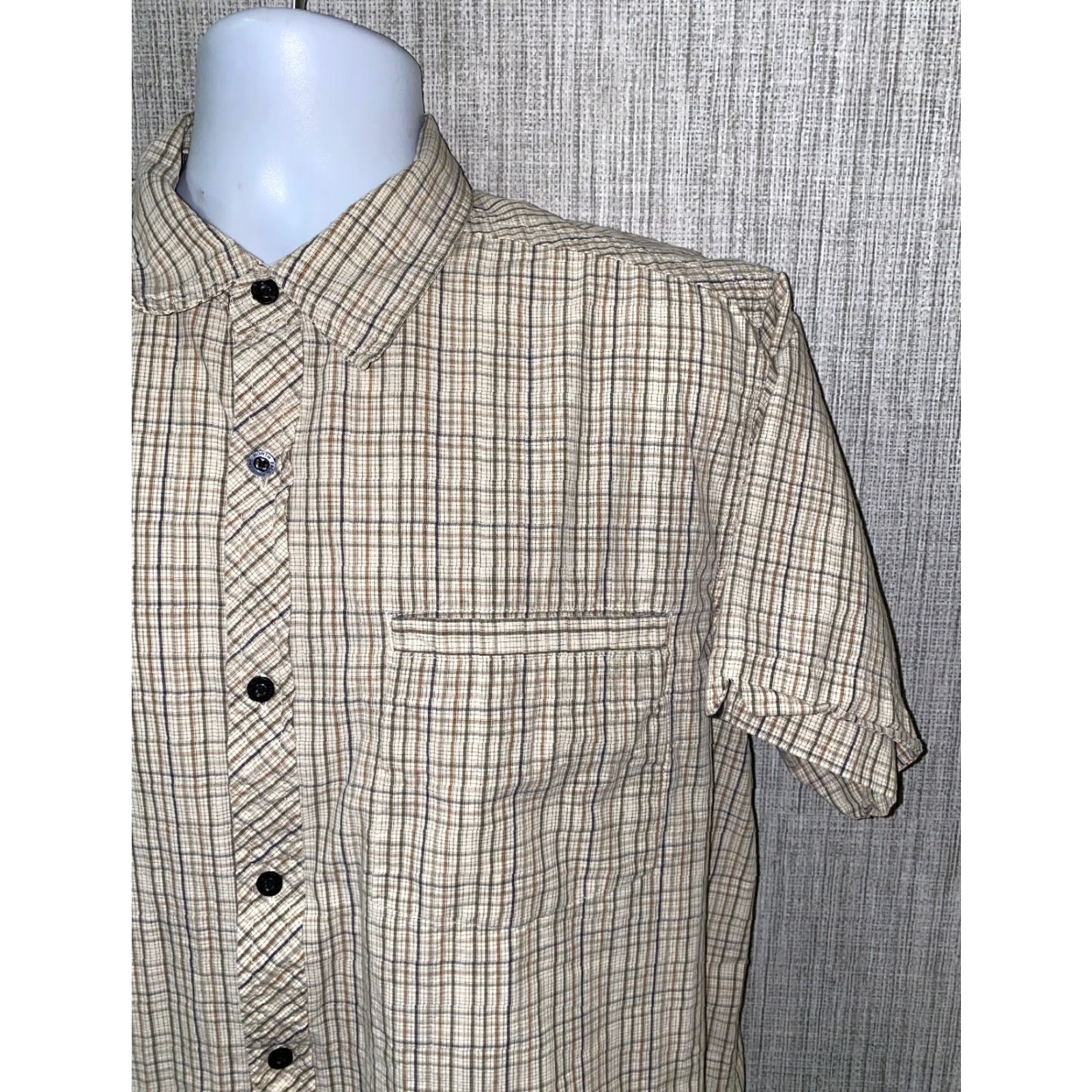 The North Face The North Face Men’s Casual Cotton Short Sleeve Check Shirt XL Beige Size US XL / EU 56 / 4 - 2 Thumbnail