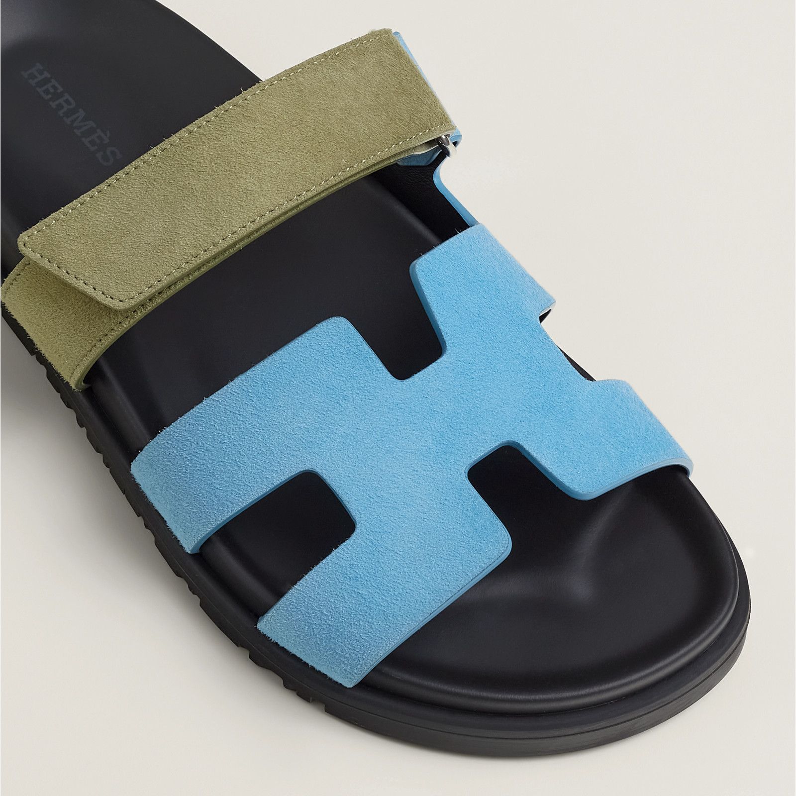 Hermes Hermes Chypre Sandal Blue Cameo Vert Celadon Green Strap Size US 7.5 / IT 37.5 - 5 Thumbnail