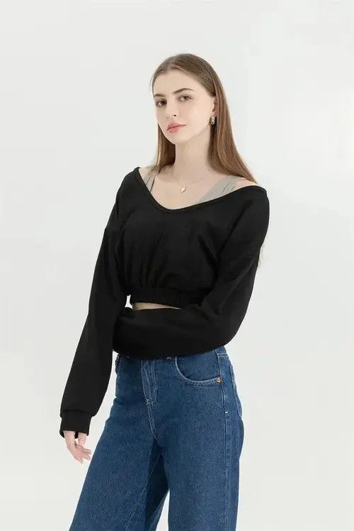 Japanese Brand × Vintage Woman Sweatshirt Hoodies Fashion Female Chic Loose Size ONE SIZE - 3 Thumbnail