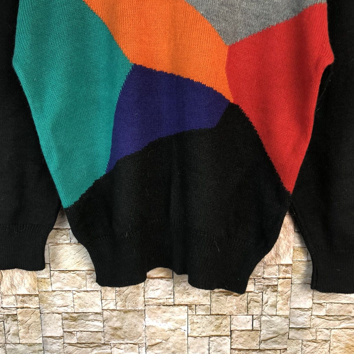 Homespun Knitwear × Japanese Brand Bell House Black art design Knitwear sweatshirt #A855 Size M / US 6-8 / IT 42-44 - 6 Thumbnail