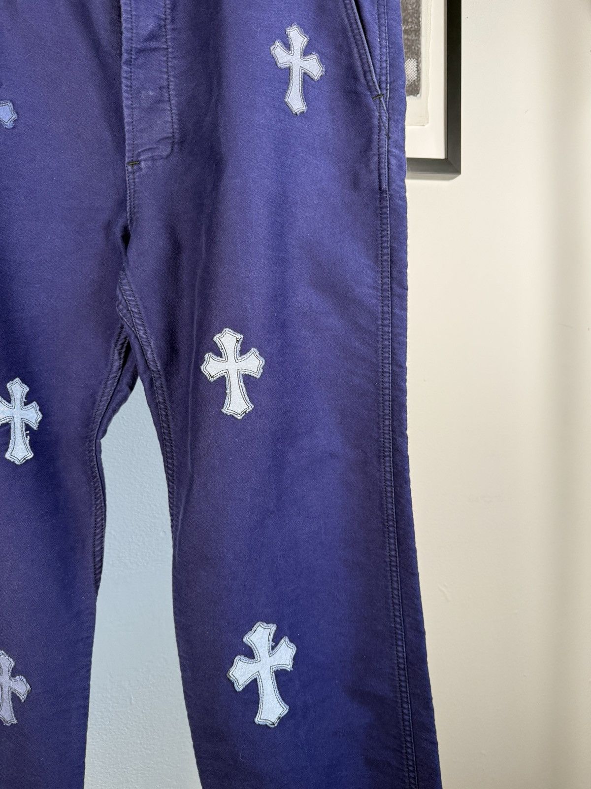 Chrome Hearts 🚭1/1 GRAIL🚭19 CROSS PATCH SERVICED 1950'S FRENCH CHORE PANTS Size US 38 / EU 54 - 3 Thumbnail