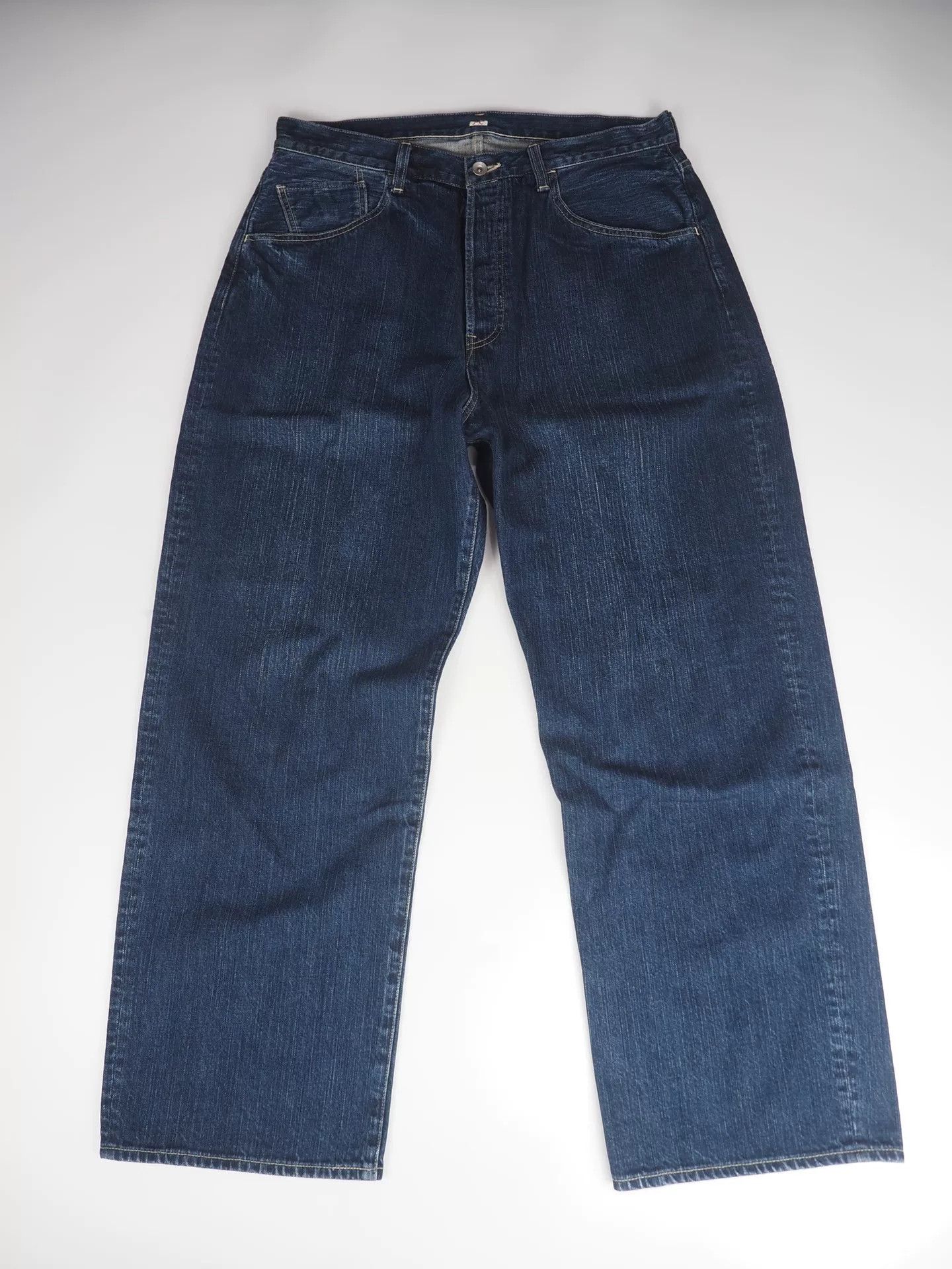 Porter Classic navy wide-leg denim pants by porter classic Size US 31 - 1 Thumbnail