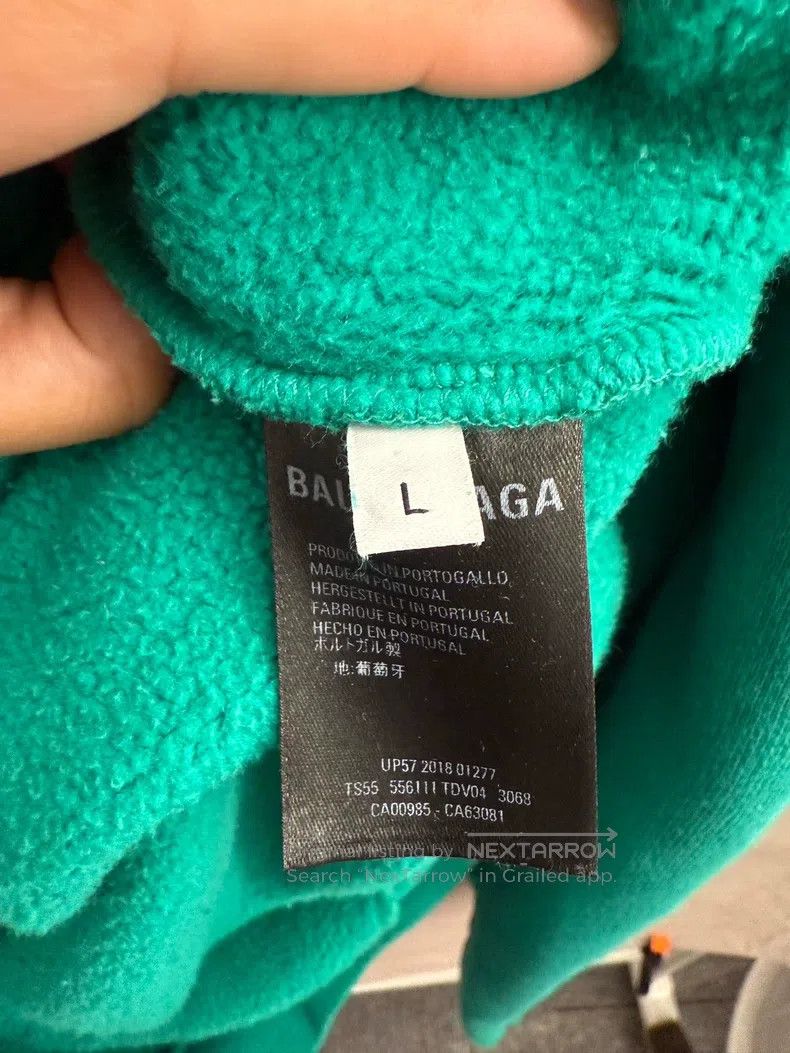 Balenciaga Balenciaga Lake Green Wheat Logo Hoodie Size US L / EU 52-54 / 3 - 2 Thumbnail