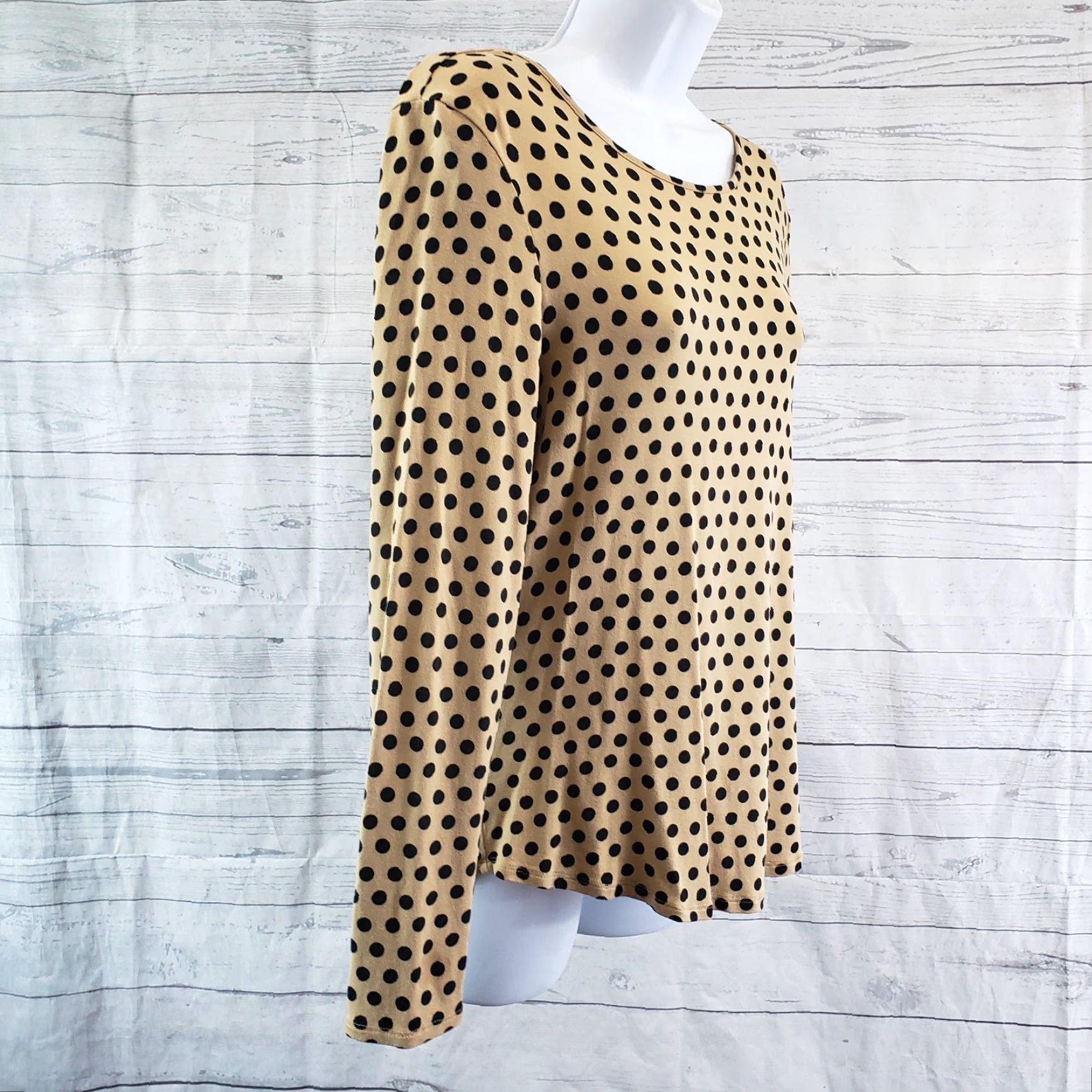 Vintage Chico's Womens Top Blouse Shirt Long Sleeve Polka Dot Rayon Blend Brown S Small Womens Size S / US 4 / IT 40 - 3 Thumbnail