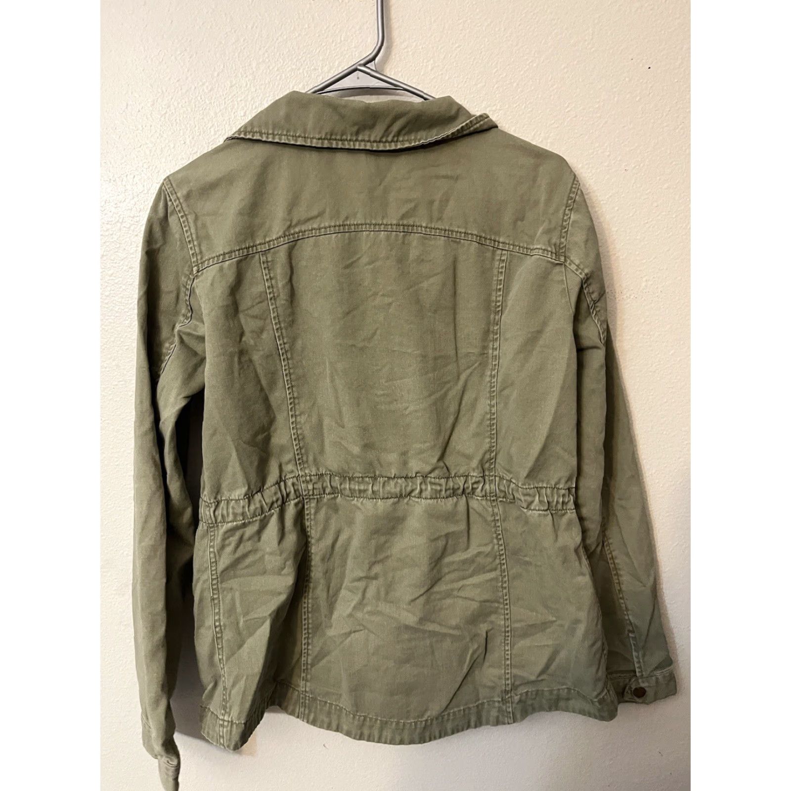 H&M VINTAGE Divided by H&M Womens Army Green Utility Jacket Hooded Size 10 Long Sleeve Military Size L / US 10 / IT 46 - 2 Thumbnail