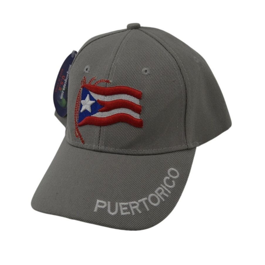 Other Puerto Rico Baseball Cap Hat Gray Red White Blue Adjustable Size ONE SIZE - 1 Thumbnail