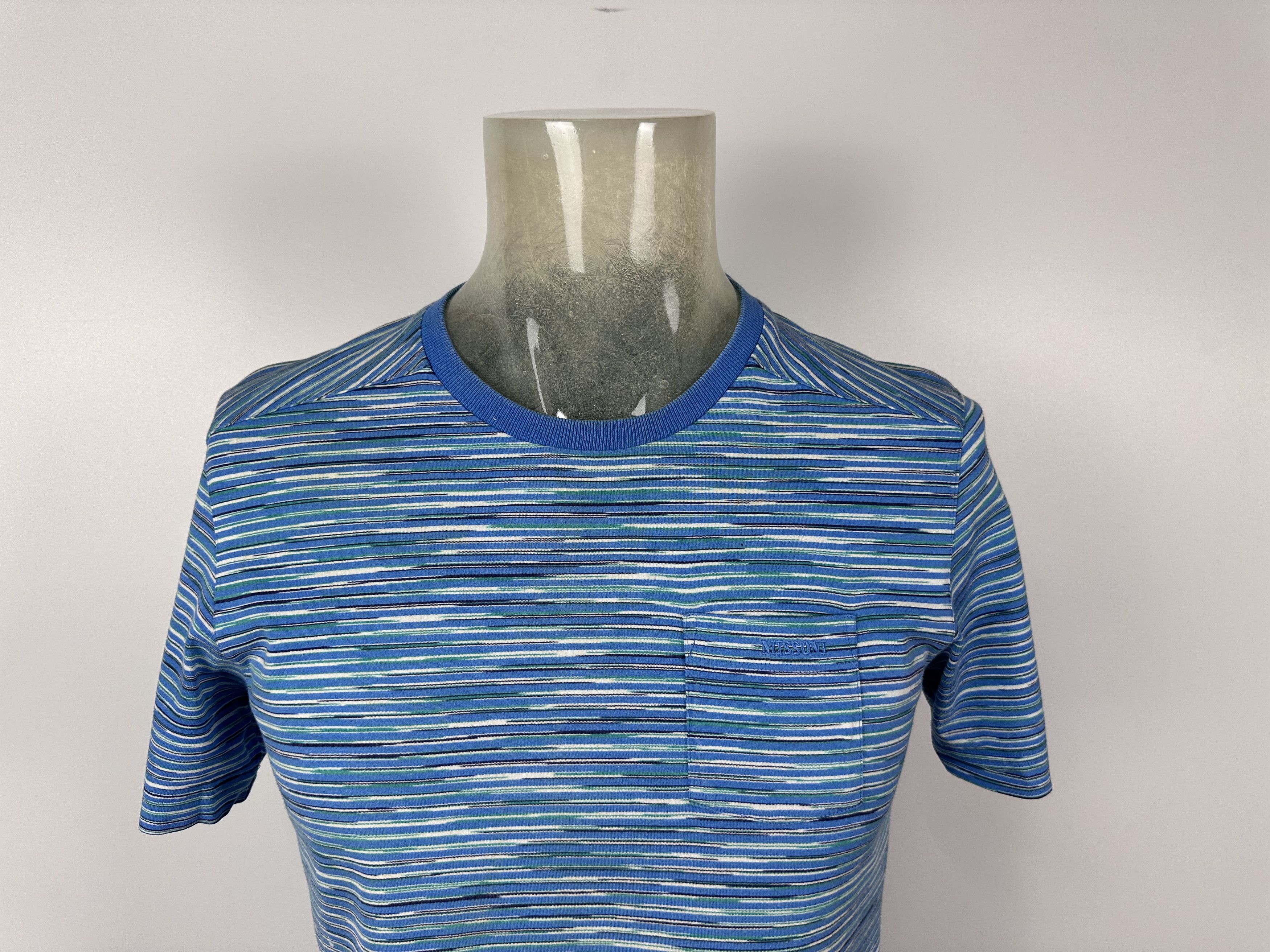 Missoni × Vintage Missoni T Shirt Vintage Striped Cotton Blue Size S Men’s Size US S / EU 44-46 / 1 - 3 Thumbnail