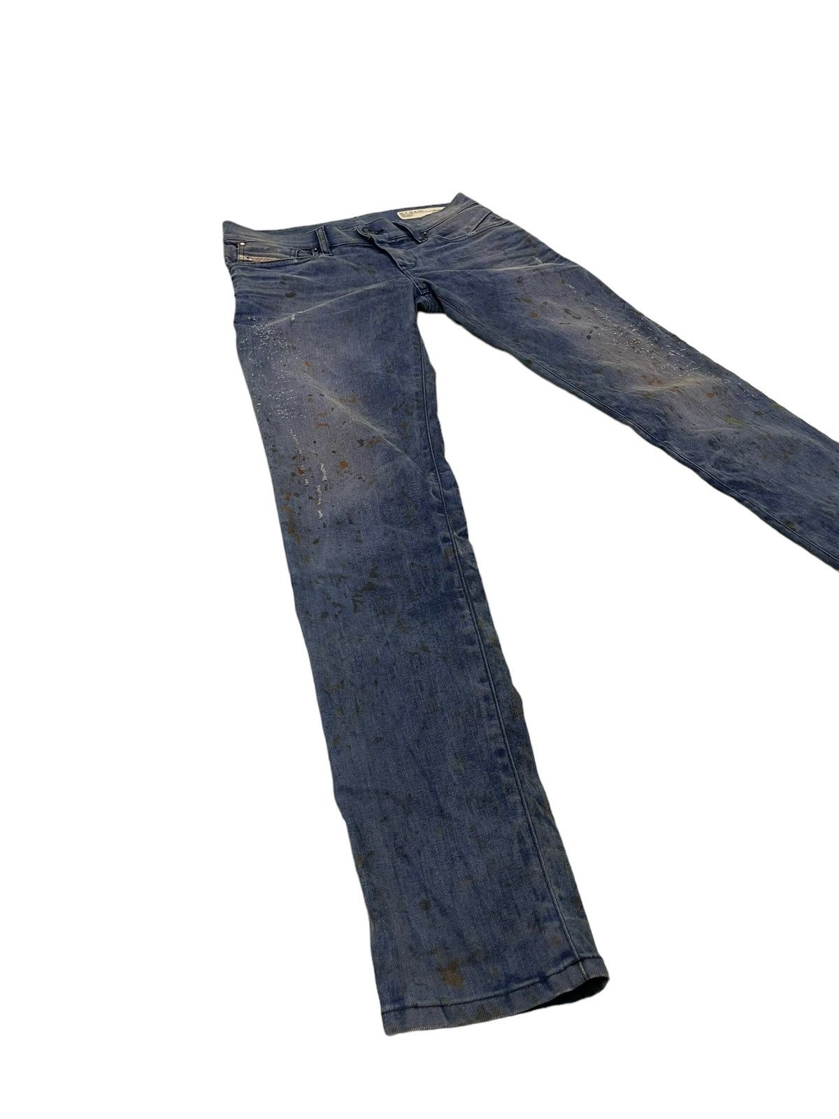 Diesel Skinny Jeans Diesel Gettleg Distress Paint Splash 6🟦2 Size US 29 - 2 Thumbnail