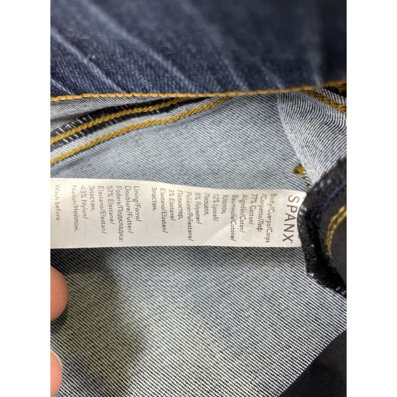 Spanx Spanx Jeans Skinny Distressed Mid Denim 27 in Inseam Elastic Waist Shaping Slimming Stretch Women Blue M Size Regular 20203R Size 32" / US 10 / IT 46 - 4 Thumbnail