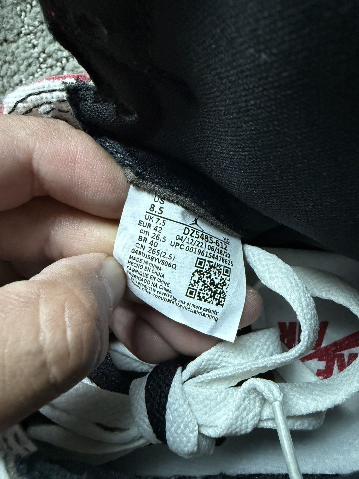 Jordan Brand LOST FOUND CHICAGO RED WHITE Size US 8.5 / EU 41-42 - 5 Thumbnail
