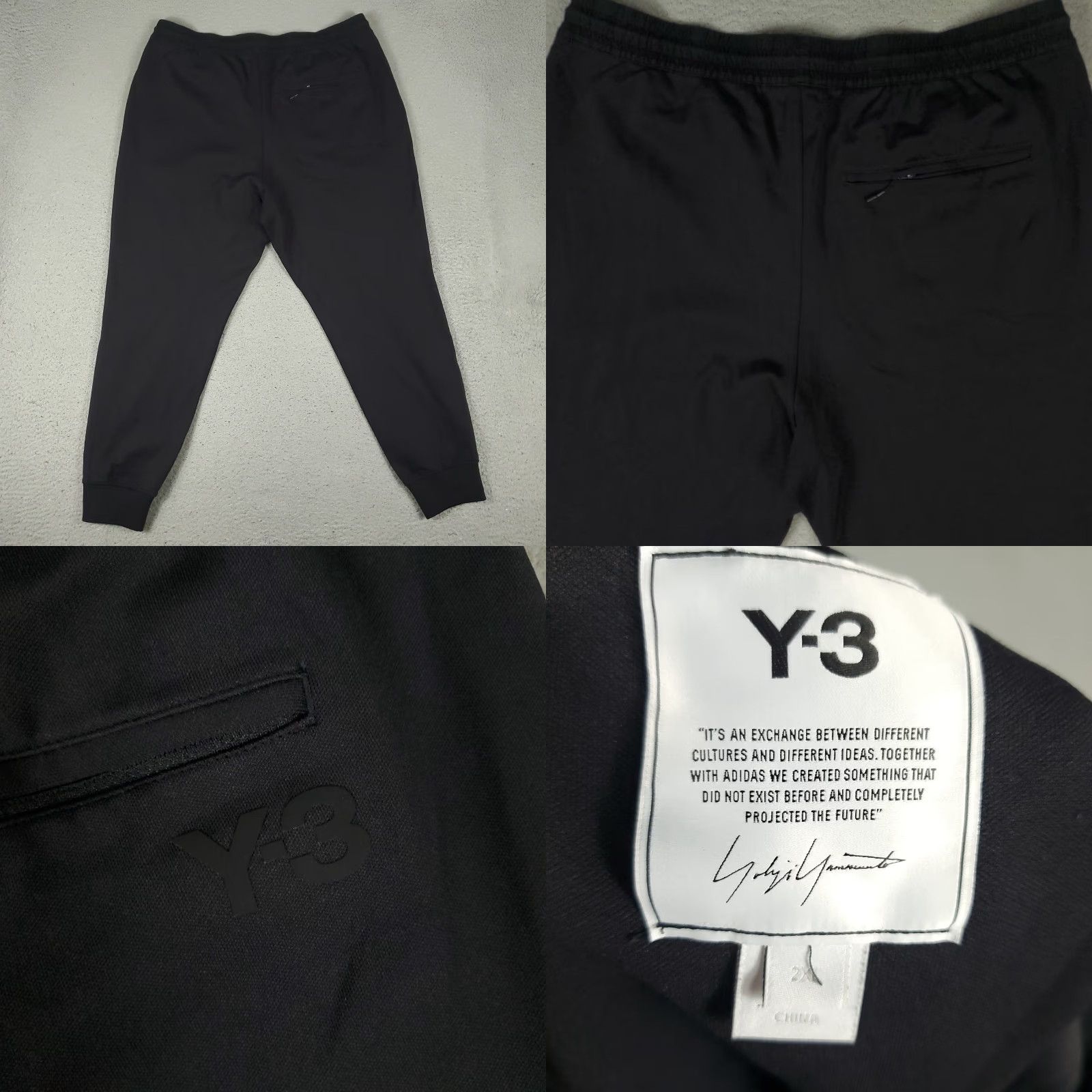 Y-3 Yohji Yamamoto Y3 Adidas Pants Womens Size 2XL Black Jogger Sweatpants Tapered Logo Athleisure Activewear Regular Fit, 27 Inseam, Cotton Blend Size 36" / US 14 / IT 50 - 8 Thumbnail