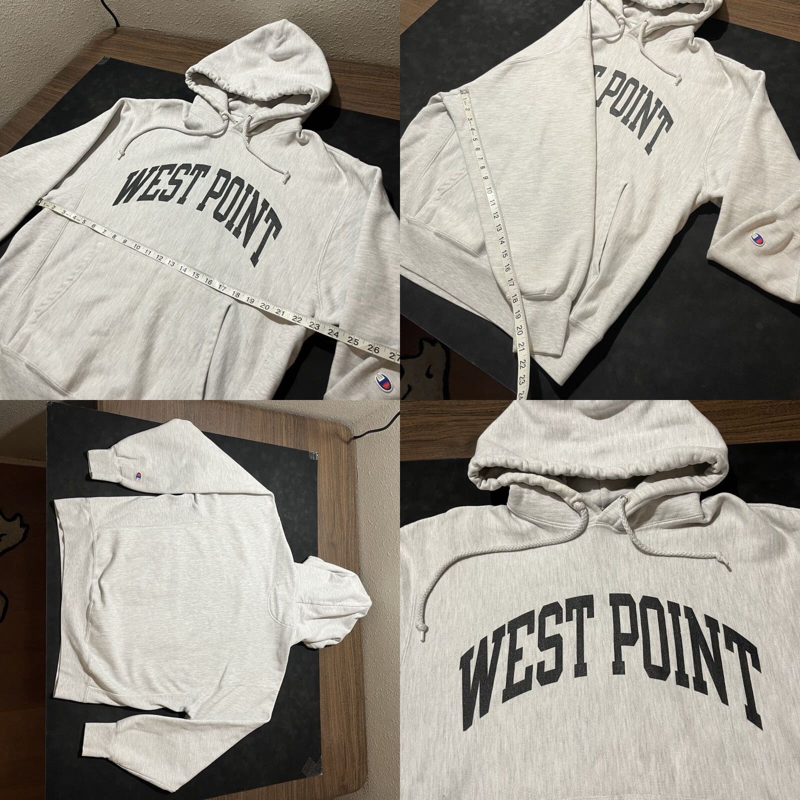 VINTAGE Champion Reverse Weave Hoodie USMA West Point Army 80s