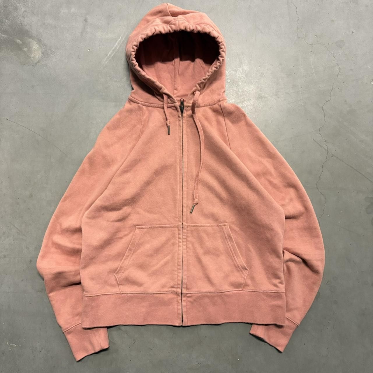 Japanese Brand × Vintage Crazy Vintage Y2K/2000s Blank Peach Minimalistic Zipup Hoodie! Size US M / EU 48-50 / 2 - 1 Thumbnail
