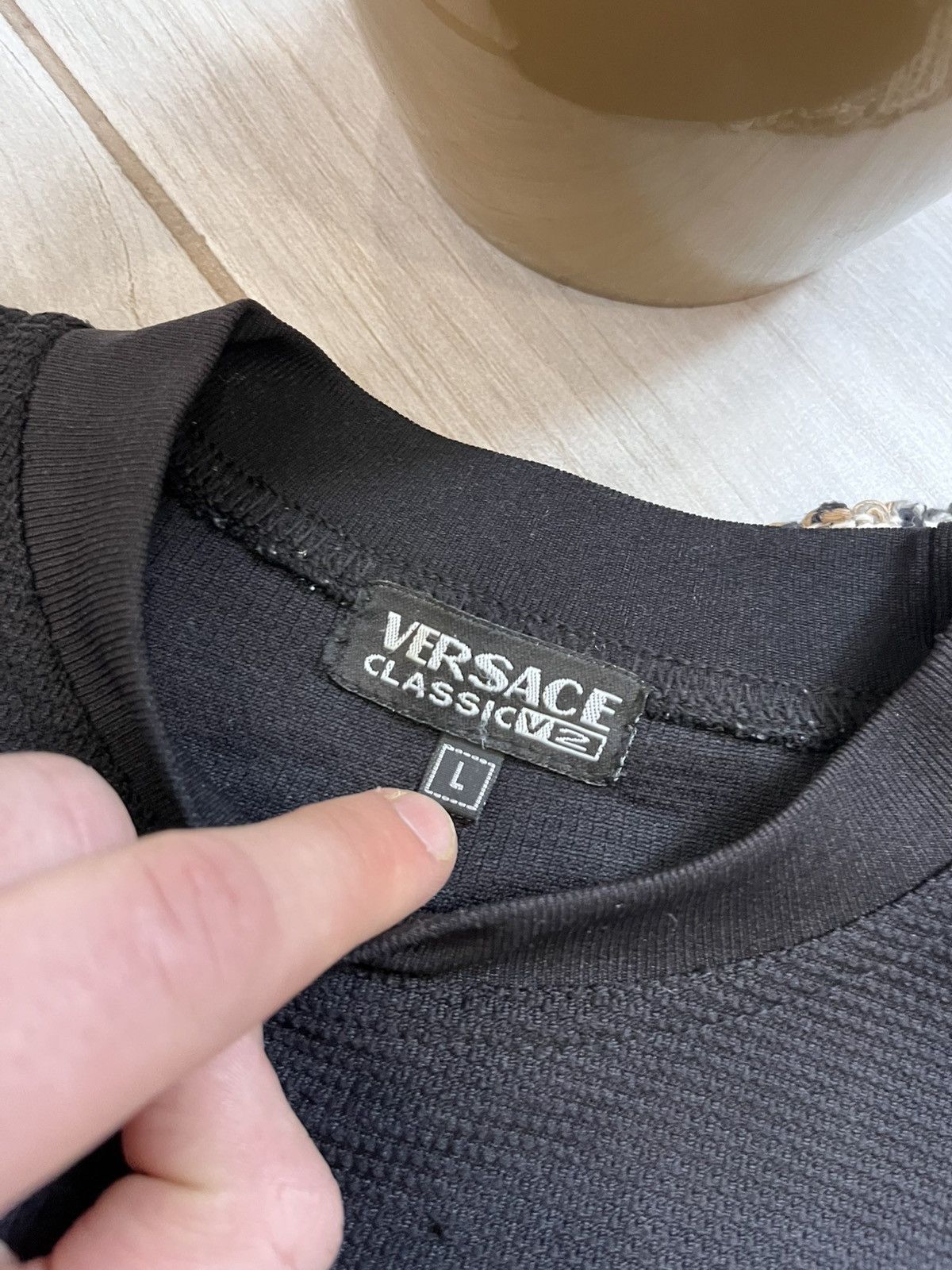 Versace × Vintage Vintage Versace V2 Tshirt Black Logo luxury blank tee Size US L / EU 52-54 / 3 - 11 Thumbnail