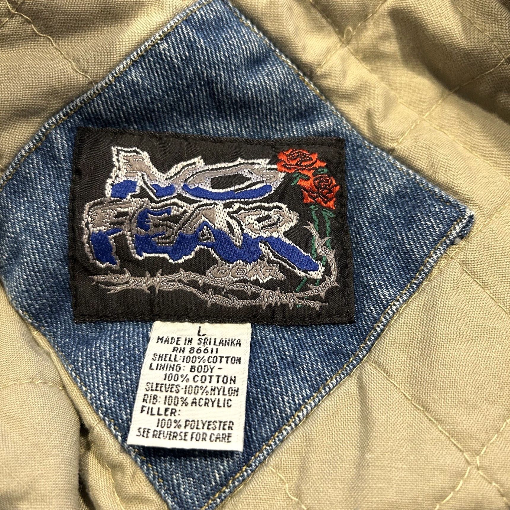 No Fear VINTAGE No Fear Denim Jacket 90s Bomber Mens L Blue Snap Button Regular Fit All Seasons Size US L / EU 52-54 / 3 - 6 Thumbnail