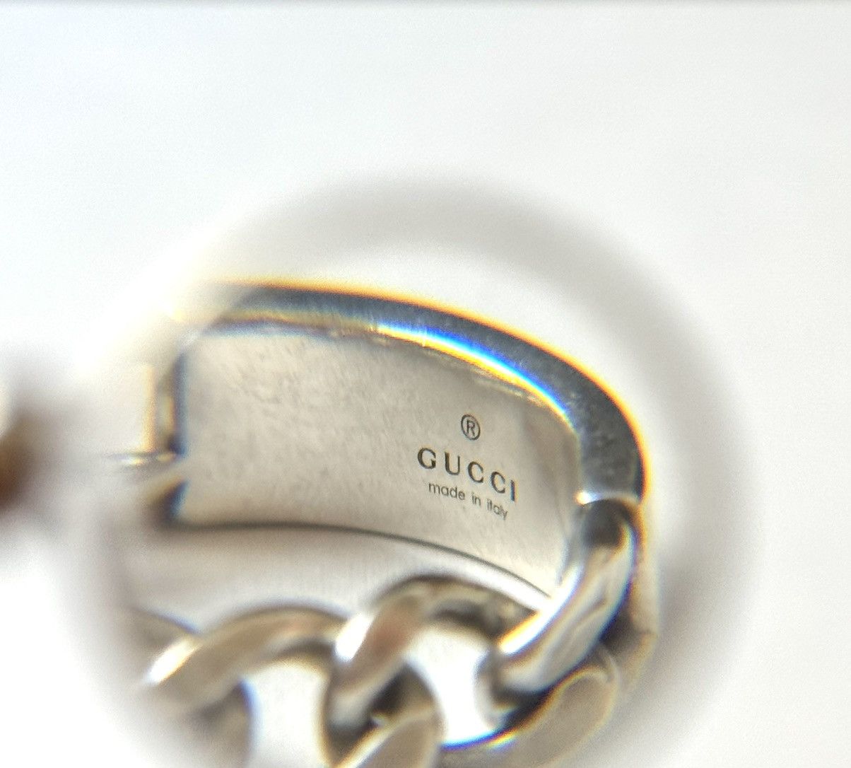 Gucci Gucci .925 Silver Teal Chain Ring Size ONE SIZE - 7 Thumbnail