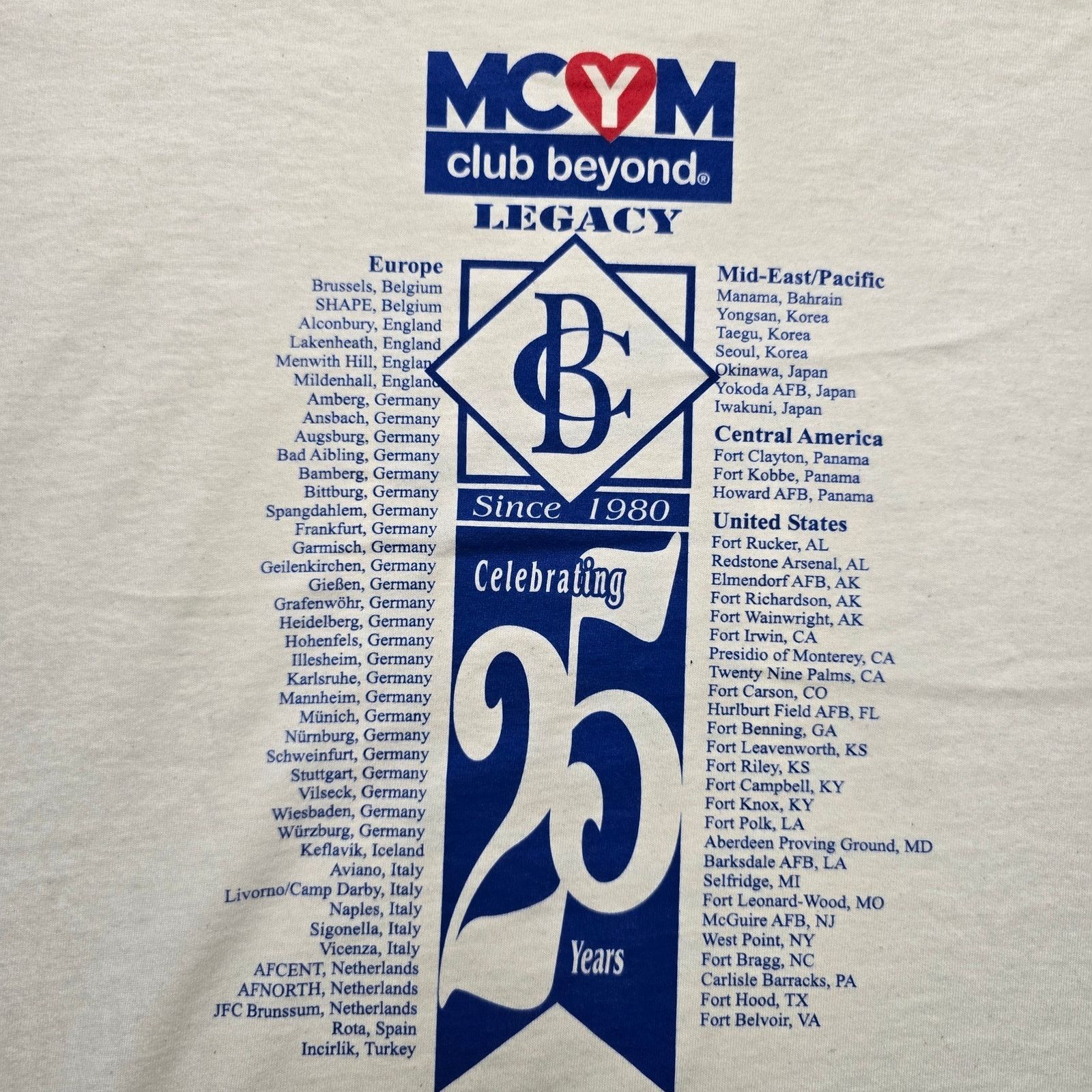 Fruit Of The Loom × Vintage Vintage Club Beyond Shirt Cream 2XL Military Progam Tee Size US XXL / EU 58 / 5 - 5 Thumbnail